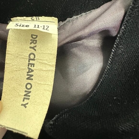 Vtg Opera Long Jacket Black Velvet Rhinestone Button Small - Picture 5 of 11